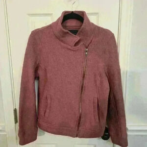 Tahari Assymetrical Zip Front Wool Jacket